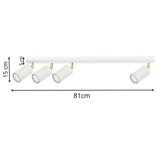 Biały poczwórny regulowany spot sufitowy - A305-Uvas Lumes One Size Edinos.pl