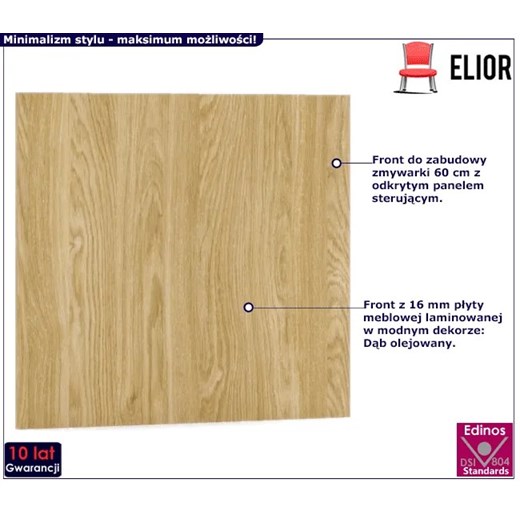 Front do zmywarki z panelem odkrytym 60 cm dąb olejowany - Skania 22X Elior One Size Edinos.pl