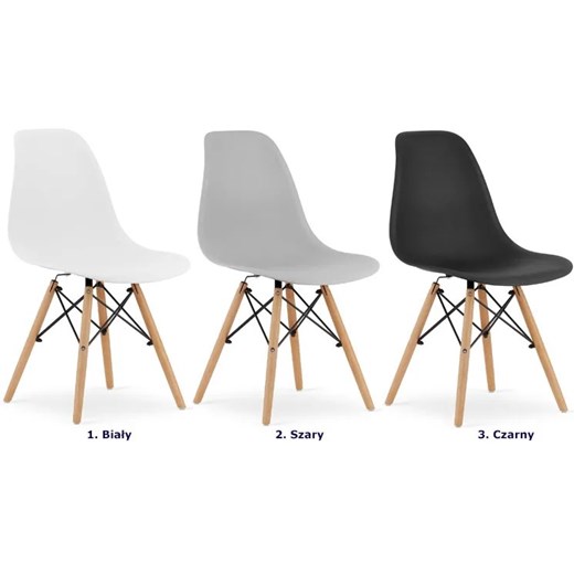 Komplet biały stół 90 cm z 4 krzesłami - Osato 6X 3 kolory Elior One Size Edinos.pl