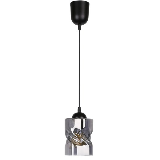 Czarna lampa industrialna z kloszem szklanym dymionym - Z023-Jetra Lumes One Size Edinos.pl