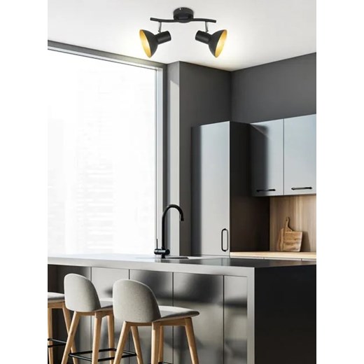 Regulowana lampa sufitowa loft czarny + złoto - Z028-Engo Lumes One Size Edinos.pl