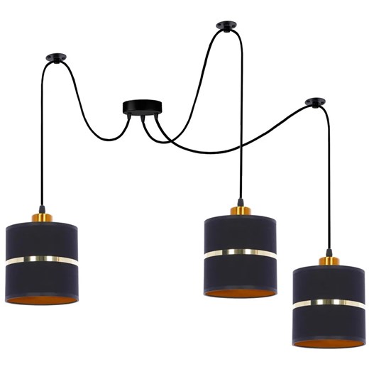 Lampa wisząca abażurowa typu pająk czarny + złoto - 13X Z039 W1-D98 ze sklepu Edinos.pl w kategorii Lampy wiszące - zdjęcie 172223345