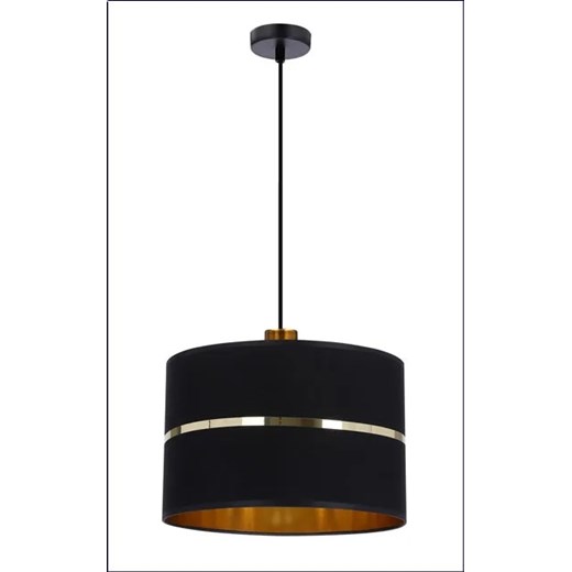 Lampa wisząca abażurowa w stylu glamour czarny + złoto - Z035-Reso Lumes One Size Edinos.pl