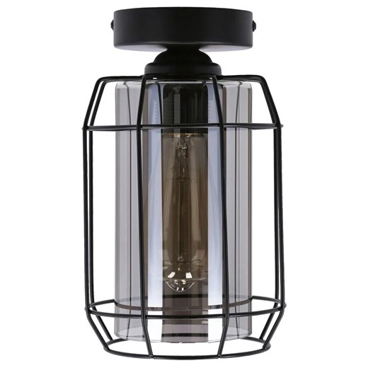 Czarna lampa sufitowa z kloszem ze szkła dymionego - 3X Z048 H5-Z81 ze sklepu Edinos.pl w kategorii Lampy sufitowe - zdjęcie 172223355