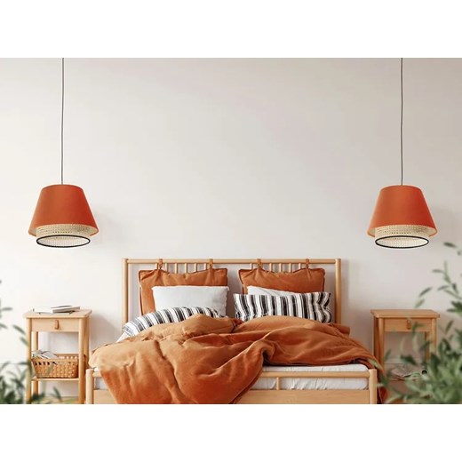 Czerwona stożkowa lampa wisząca boho - A343-Ario Lumes One Size Edinos.pl