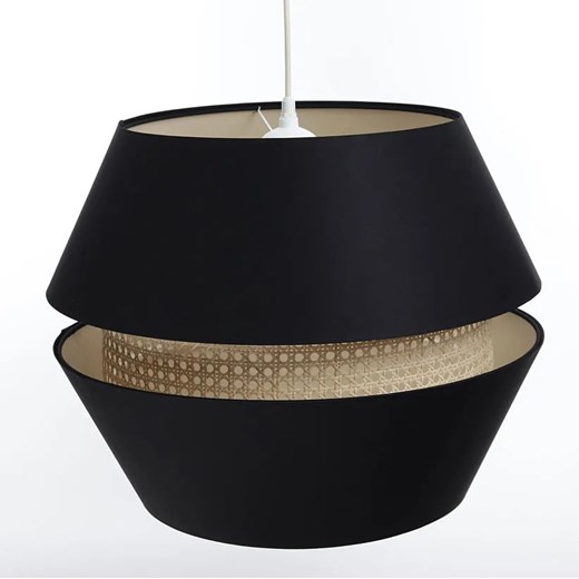 Czarna lampa wisząca boho z podwójnym abażurem - A348 G0-N28 ze sklepu Edinos.pl w kategorii Lampy wiszące - zdjęcie 172223567