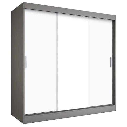 Szafa przesuwna 200 cm antracyt + biały - Erco 6X ze sklepu Edinos.pl w kategorii Szafy - zdjęcie 172223699