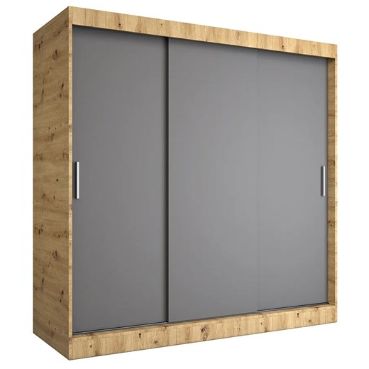 Szafa przesuwna 200 cm dąb artisan + antracyt A3-G48 ze sklepu Edinos.pl w kategorii Szafy - zdjęcie 172223709