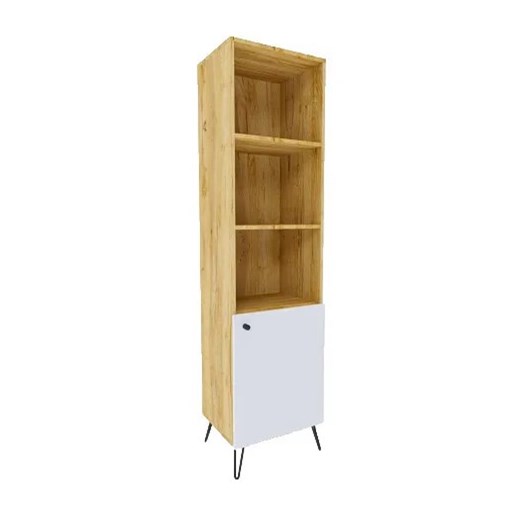 Witryna na metalowych nóżkach loft dąb craft + biały - Zorina 11X ze sklepu Edinos.pl w kategorii Regały i witryny - zdjęcie 172223739