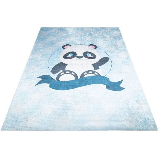 Niebieski dywan dziecięcy z misiem panda - Limi 3X ze sklepu Edinos.pl w kategorii Tekstylia dziecięce - zdjęcie 172223937