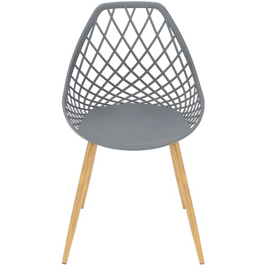 Szare krzesło metalowe z ażurowym siedziskiem - Kifo 3X Elior One Size Edinos.pl