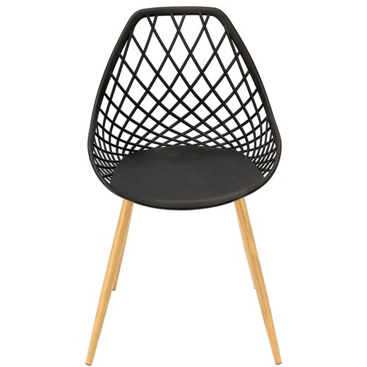 Czarne krzesło ażurowe do minimalistycznej kuchni - Kifo 3X Elior One Size okazja Edinos.pl