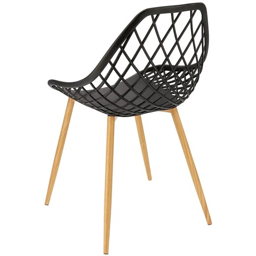 Czarne krzesło ażurowe do minimalistycznej kuchni - Kifo 3X Elior One Size okazyjna cena Edinos.pl