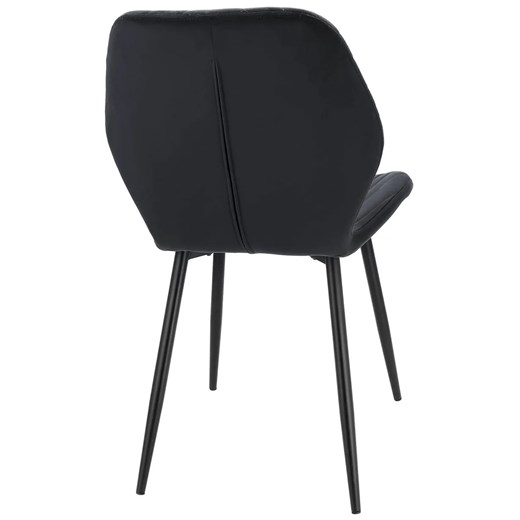 Czarne krzesło tapicerowane metalowe z przeszyciami - Upio Elior One Size Edinos.pl