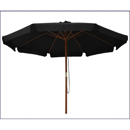 Czarny parasol ogrodowy z bambusowym stelażem - Karcheros Elior One Size Edinos.pl okazja