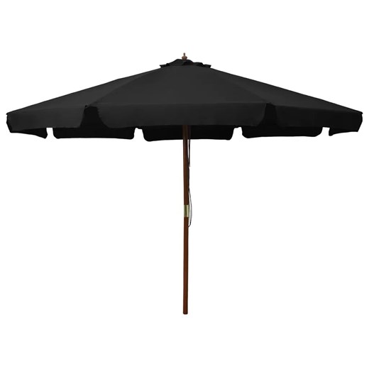 Czarny parasol ogrodowy z bambusowym stelażem - Karcheros Elior One Size wyprzedaż Edinos.pl