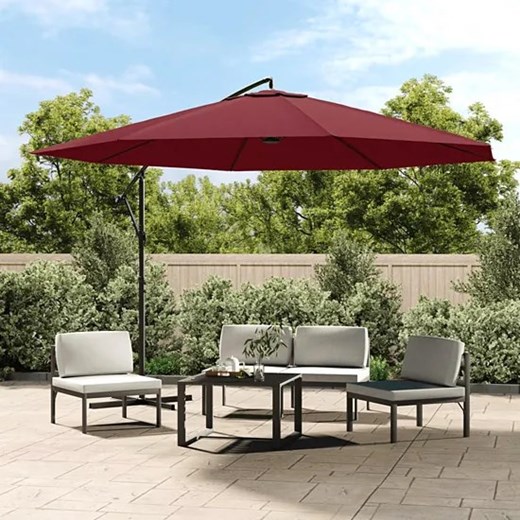 Bordowy parasol ogrodowy z aluminiowym słupkiem - Solace Elior One Size Edinos.pl