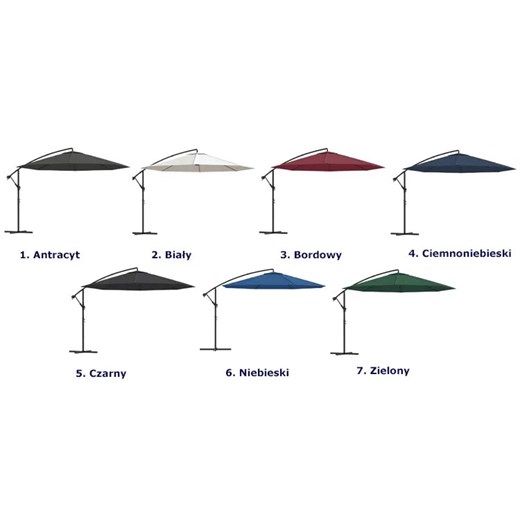 Czarny wiszący parasol ogrodowy - Solace Elior One Size Edinos.pl
