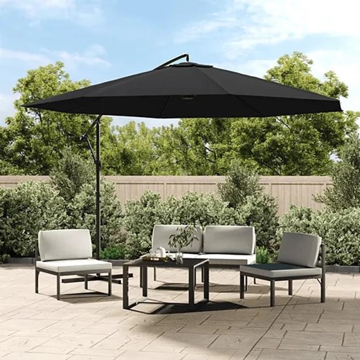 Czarny wiszący parasol ogrodowy - Solace Elior One Size Edinos.pl