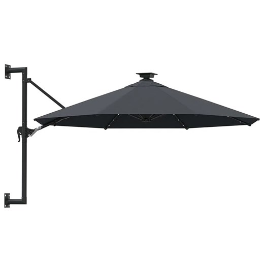 Okrągły parasol ścienny z oświetleniem LED antracyt - Shade Elior One Size okazja Edinos.pl