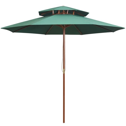Zielony parasol do ogrodu z podwójnym daszkiem D8-G75 ze sklepu Edinos.pl w kategorii Parasole ogrodowe - zdjęcie 172224636