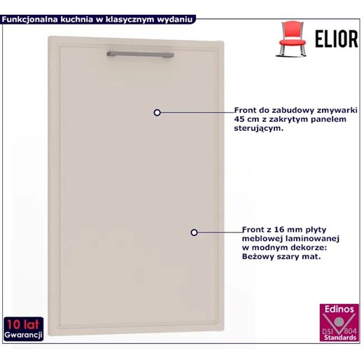 Front do zmywarki z panelem zakrytym 45 cm - Staford 22X Elior One Size okazja Edinos.pl