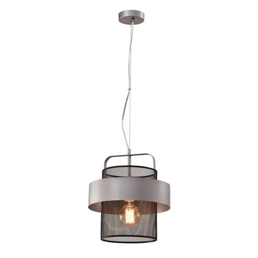 Loftowa lampa wisząca ze srebrną opaską wokół klosza - V147 A8-H55 ze sklepu Edinos.pl w kategorii Lampy wiszące - zdjęcie 172225247