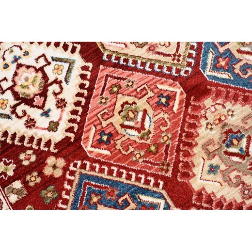 Wzorzysty czerwony dywan w geometryczne wzory - Iraz 9X Profeos One Size Edinos.pl