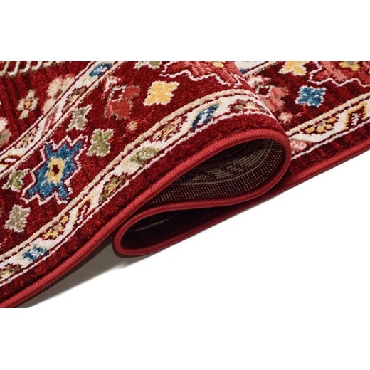 Wzorzysty czerwony dywan w geometryczne wzory - Iraz 9X Profeos One Size Edinos.pl
