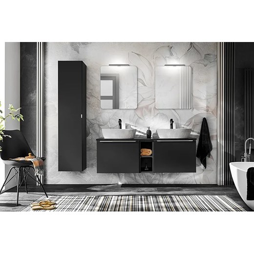 Długi czarny blat do szafek łazienkowych 180 cm - Larosa 8X Elior One Size Edinos.pl