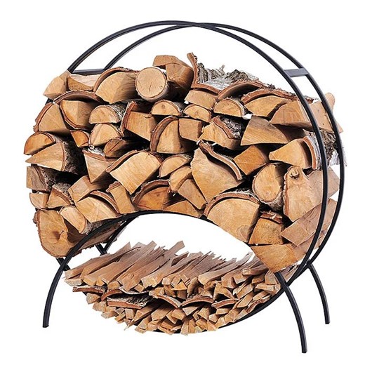 Czarny okrągły stojak na drewno kominkowe 80 cm - Arfo Elior One Size Edinos.pl