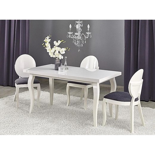 Biały rozkładany stół z 4 krzesłami - Torreso One Size Edinos.pl