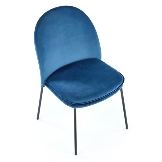 Granatowe welurowe krzesło - Tazo Elior One Size Edinos.pl