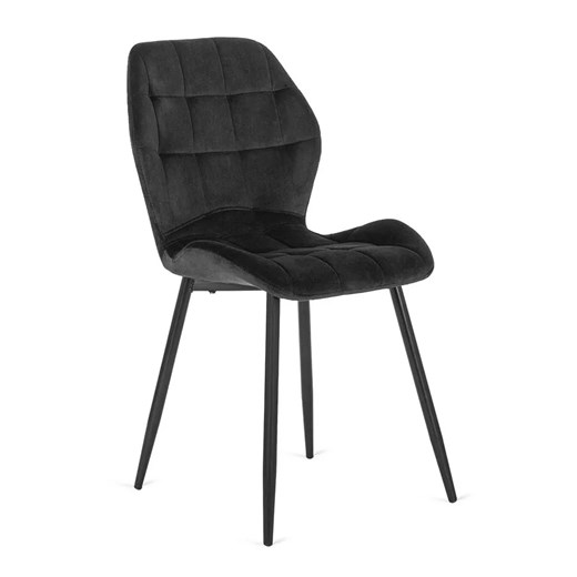 Czarne nowoczesne welurowe krzesło - Edro 3X Elior One Size Edinos.pl
