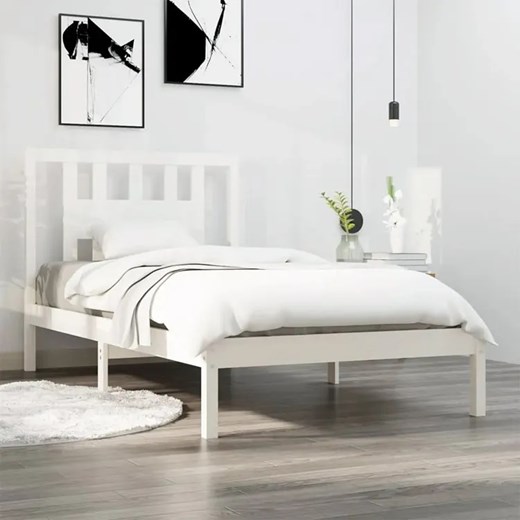 Białe jednoosobowe łóżko drewniane 90x200 - Basel 3X Elior One Size Edinos.pl