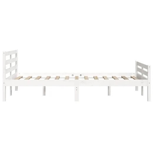 Białe drewniane dwuosobowe łóżko 160x200 - Aviles 6X Elior One Size okazyjna cena Edinos.pl
