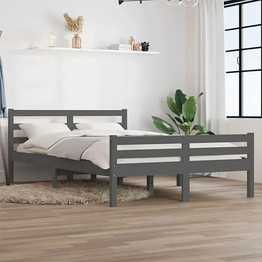 Dwuosobowe szare łóżko z drewna 160x200 - Aviles 6X Elior One Size Edinos.pl