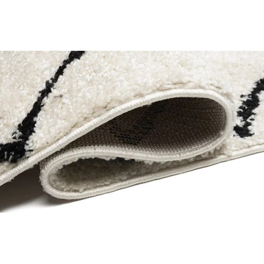 Kremowy chodnik shaggy w czarne zygzaki - Befi 5X Profeos One Size Edinos.pl