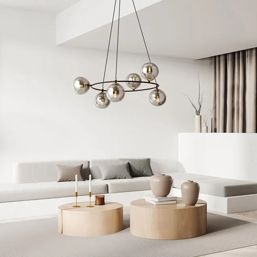 Nowoczesna lampa wisząca z grafitowymi kloszami - D109-Ovol Lumes One Size Edinos.pl