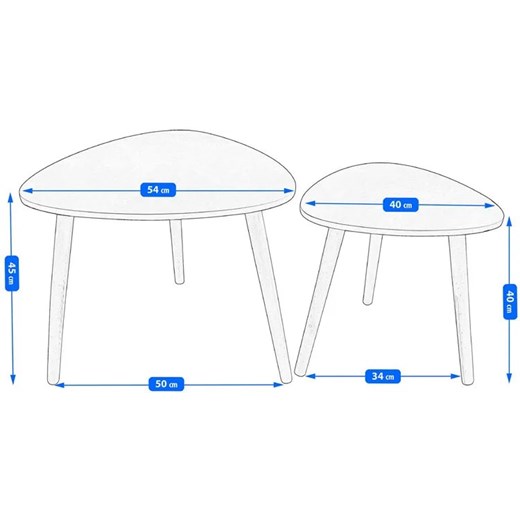 Zestaw 2 stolików skandynawskich brązowy + czarny - Pawo Elior One Size Edinos.pl