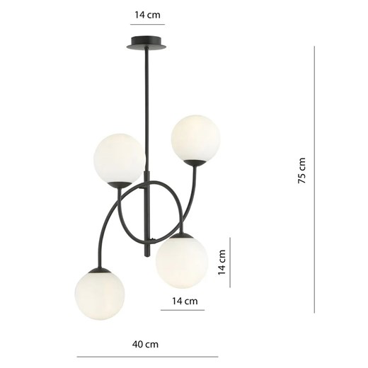 Lampa sufitowa w stylu loft z mlecznymi kloszami - D116-Inos Lumes One Size Edinos.pl