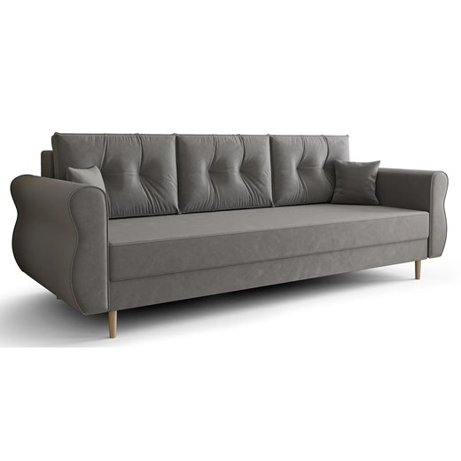 Popielata Sofa Z Pojemnikiem Na Pościel A4-W01 ze sklepu Edinos.pl w kategorii Sofy i kanapy - zdjęcie 172229347