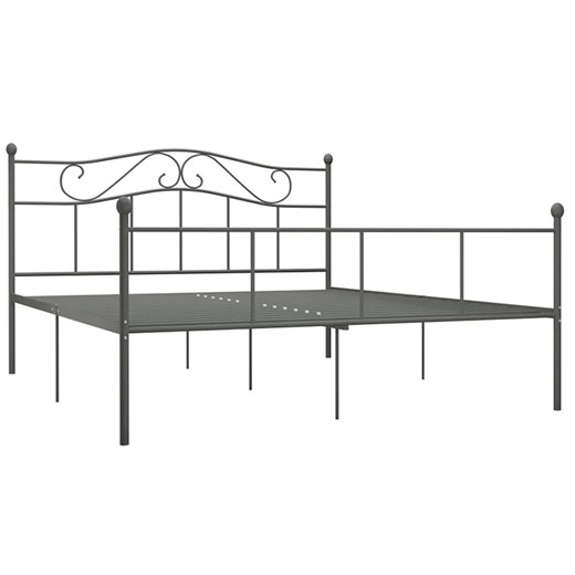 Szare metalowe łóżko w stylu loftowym 180x200 cm - Okla ze sklepu Edinos.pl w kategorii Łóżka i materace - zdjęcie 172229809