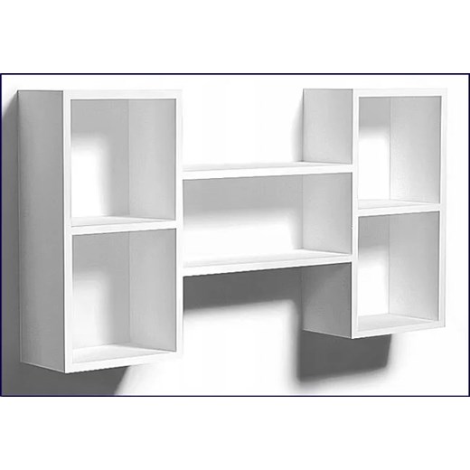 Biały minimalistyczny regał wiszący z półkami - Siva ze sklepu Edinos.pl w kategorii Półki - zdjęcie 172229819