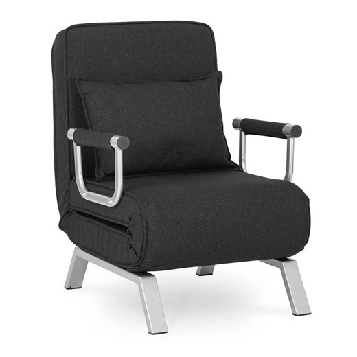 Czarny rozkładany fotel wypoczynkowy do salonu - Seto Elior One Size Edinos.pl okazyjna cena
