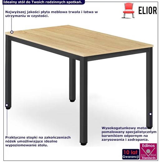 Industrialny stół prostokątny dąb + czarny - Ativ Elior One Size Edinos.pl