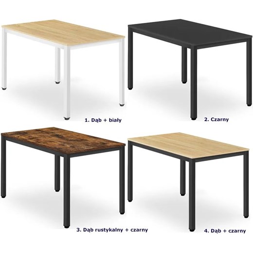 Prostokątny stół w stylu loft 120x60 na metalowych nogach - Ativ Elior One Size Edinos.pl