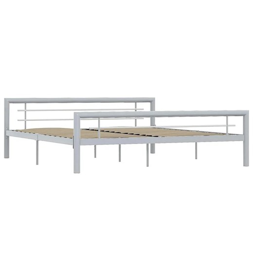 Szare metalowe łóżko z zagłówkiem 120 x 200 cm - Hegrix Elior One Size Edinos.pl