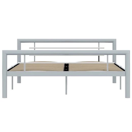 Szare metalowe łóżko z zagłówkiem 120 x 200 cm - Hegrix Elior One Size Edinos.pl