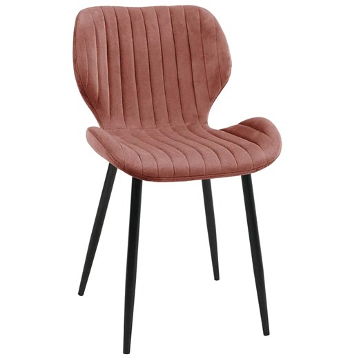 Minimalistyczne różowe krzesło z welurową tapicerką - Oferion 3X Elior One Size Edinos.pl